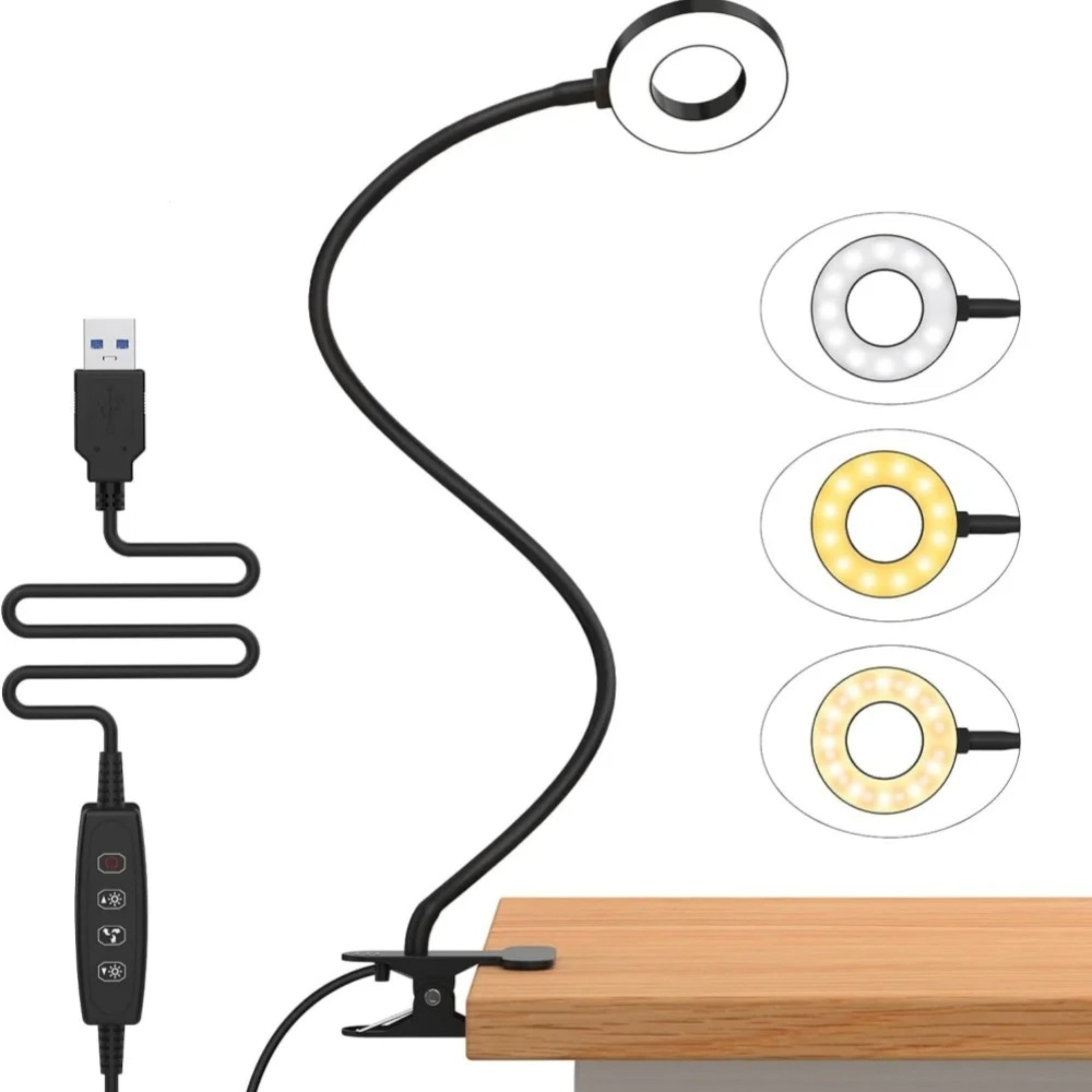 Lampe LED à Pince Flexible USB – Éclairage Réglable 3 Modes pour Lecture et Bureau Ma boutique