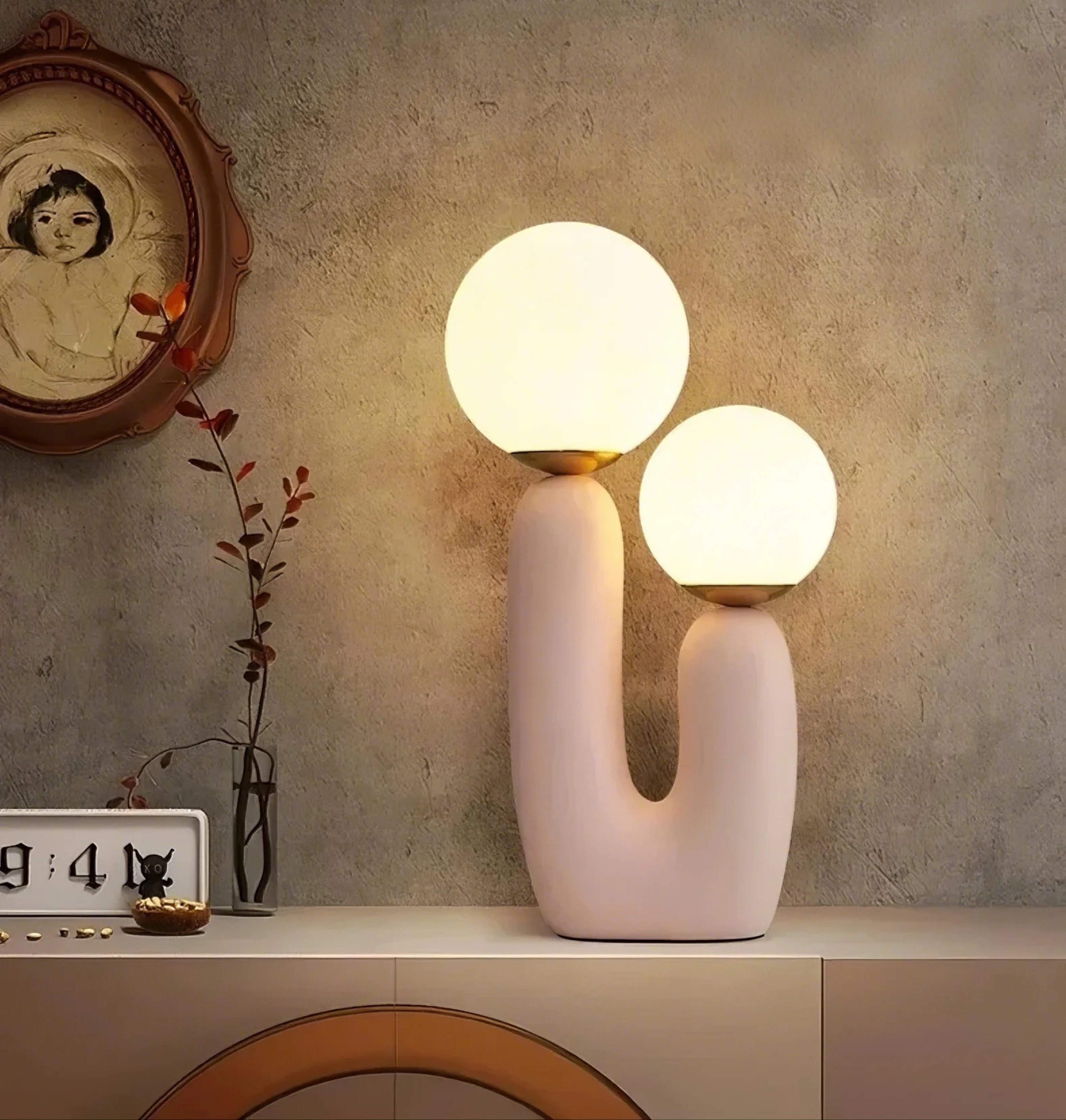 Lampe de table moderne à double globe inspirée des cactus Ma boutique