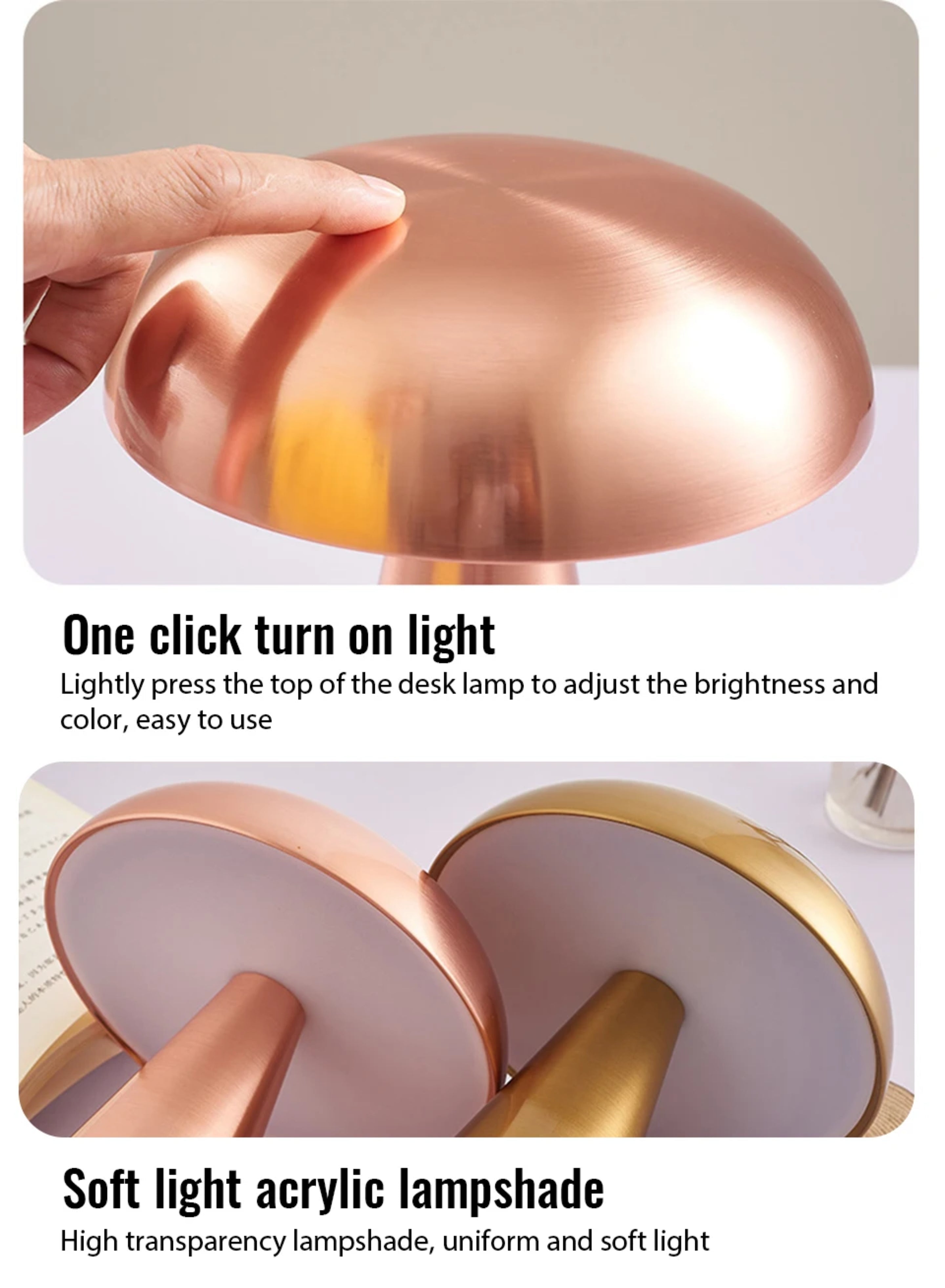 Lampe de Table Champignon Métallique – Éclairage LED Élégant et Moderne Ma boutique