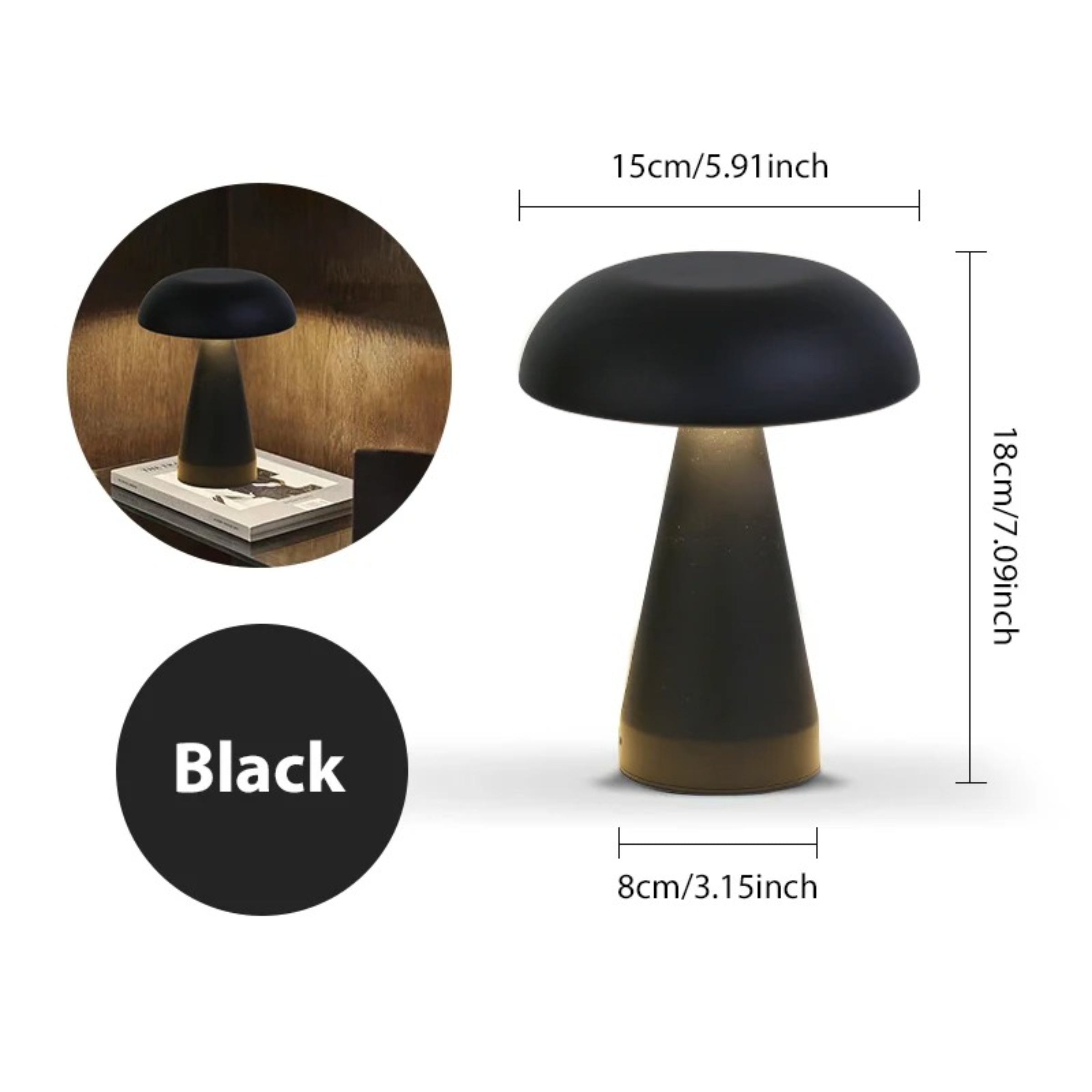 Lampe de Table Champignon Métallique – Éclairage LED Élégant et Moderne Ma boutique