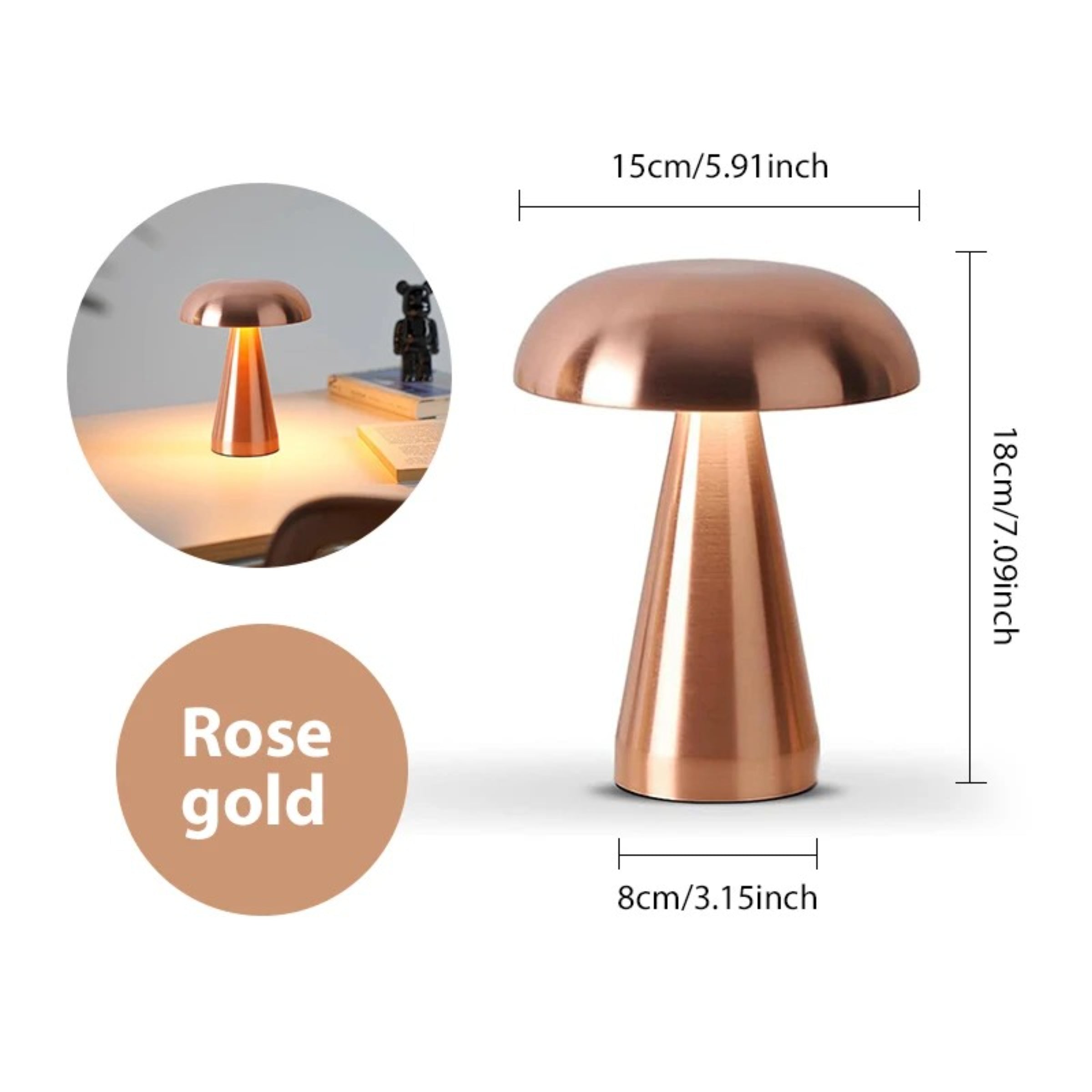 Lampe de Table Champignon Métallique – Éclairage LED Élégant et Moderne Ma boutique
