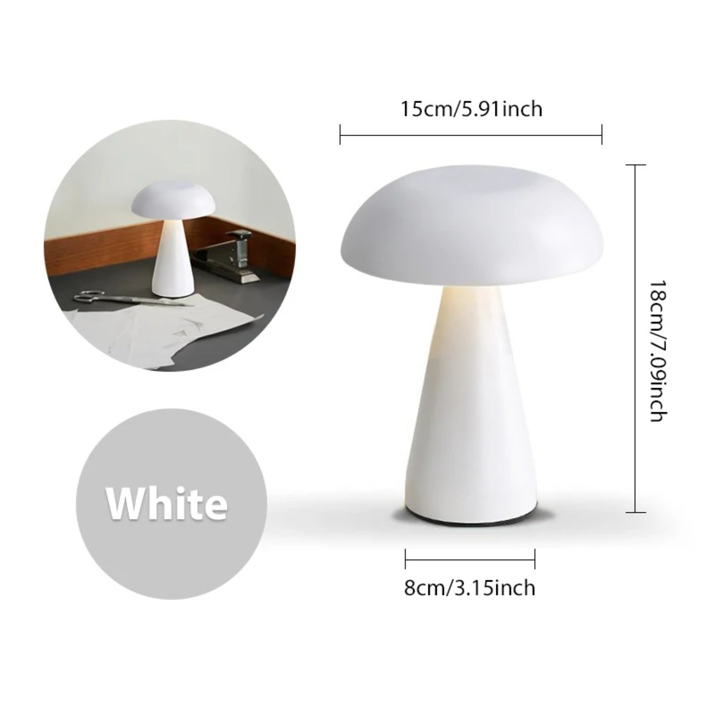 Lampe de Table Champignon Métallique – Éclairage LED Élégant et Moderne Ma boutique