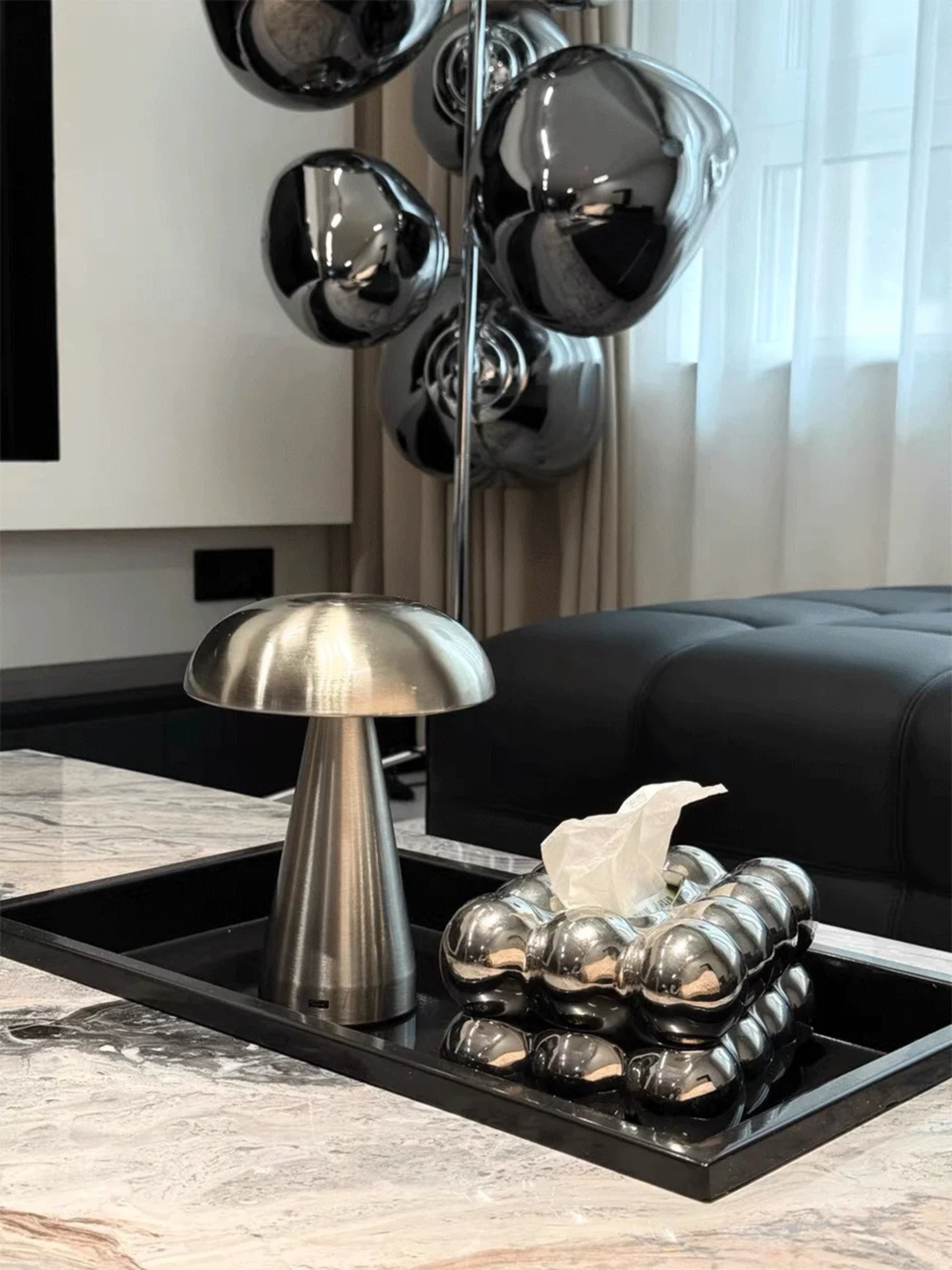 Lampe de Table Champignon Métallique – Éclairage LED Élégant et Moderne Ma boutique