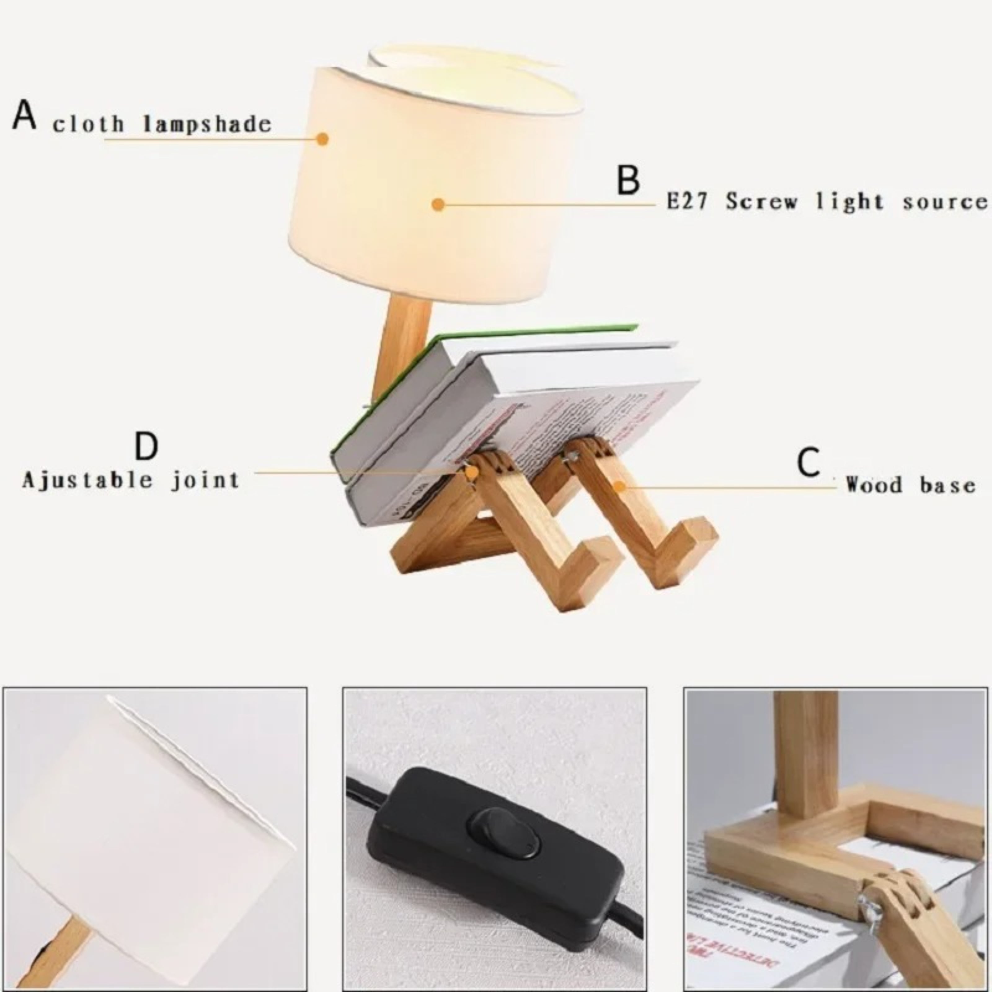 Lampe de chevet bois Ma boutique