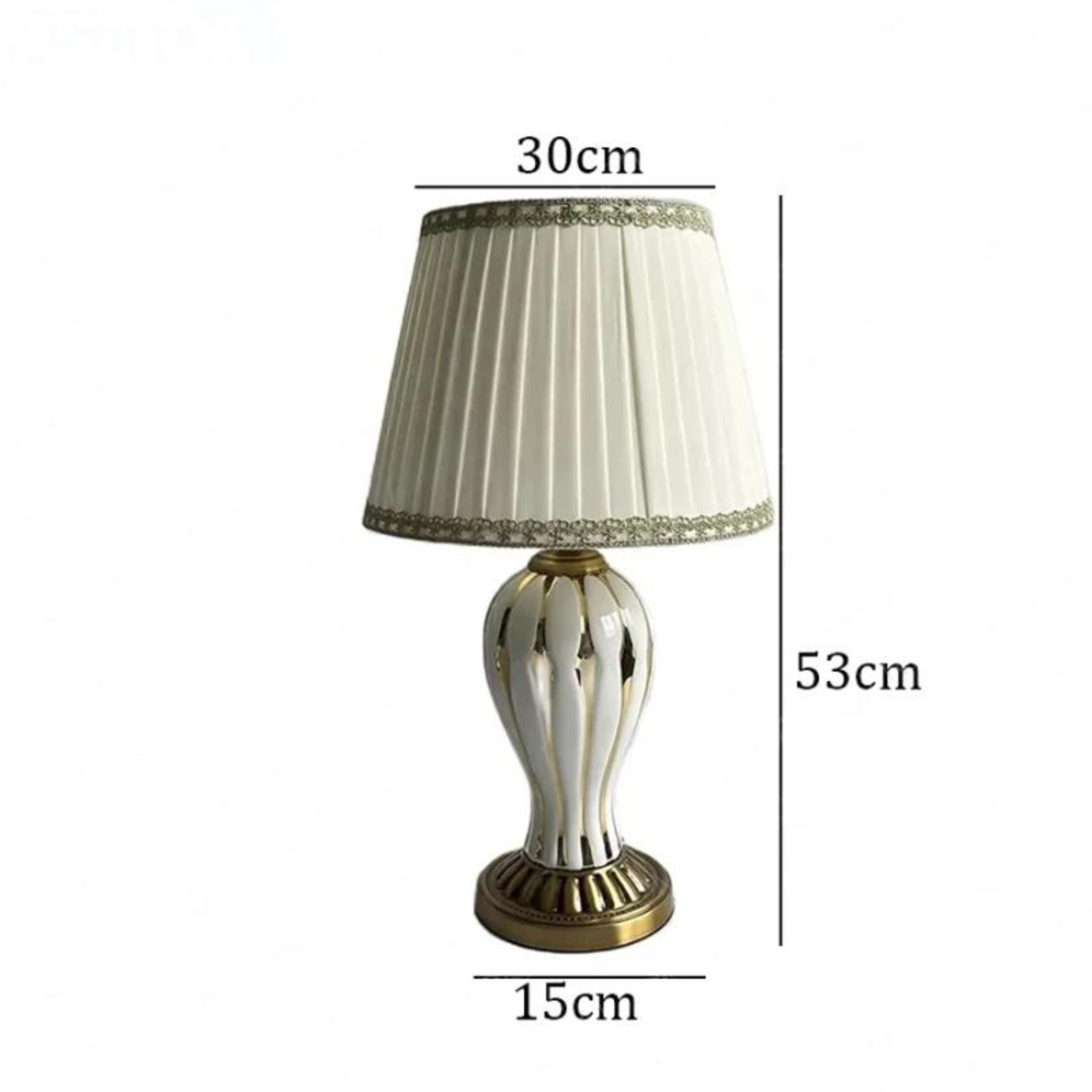 Lampe de table élégante d'inspiration vintage avec abat-jour plissé Ma boutique