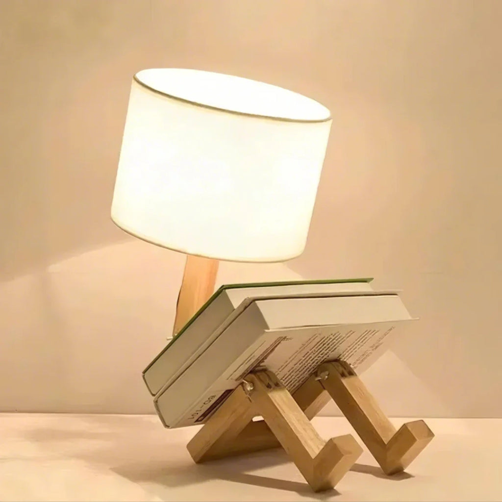 Lampe de table en bois – Lampe de table créative avec pieds réglables et lumière chaude Ma boutique