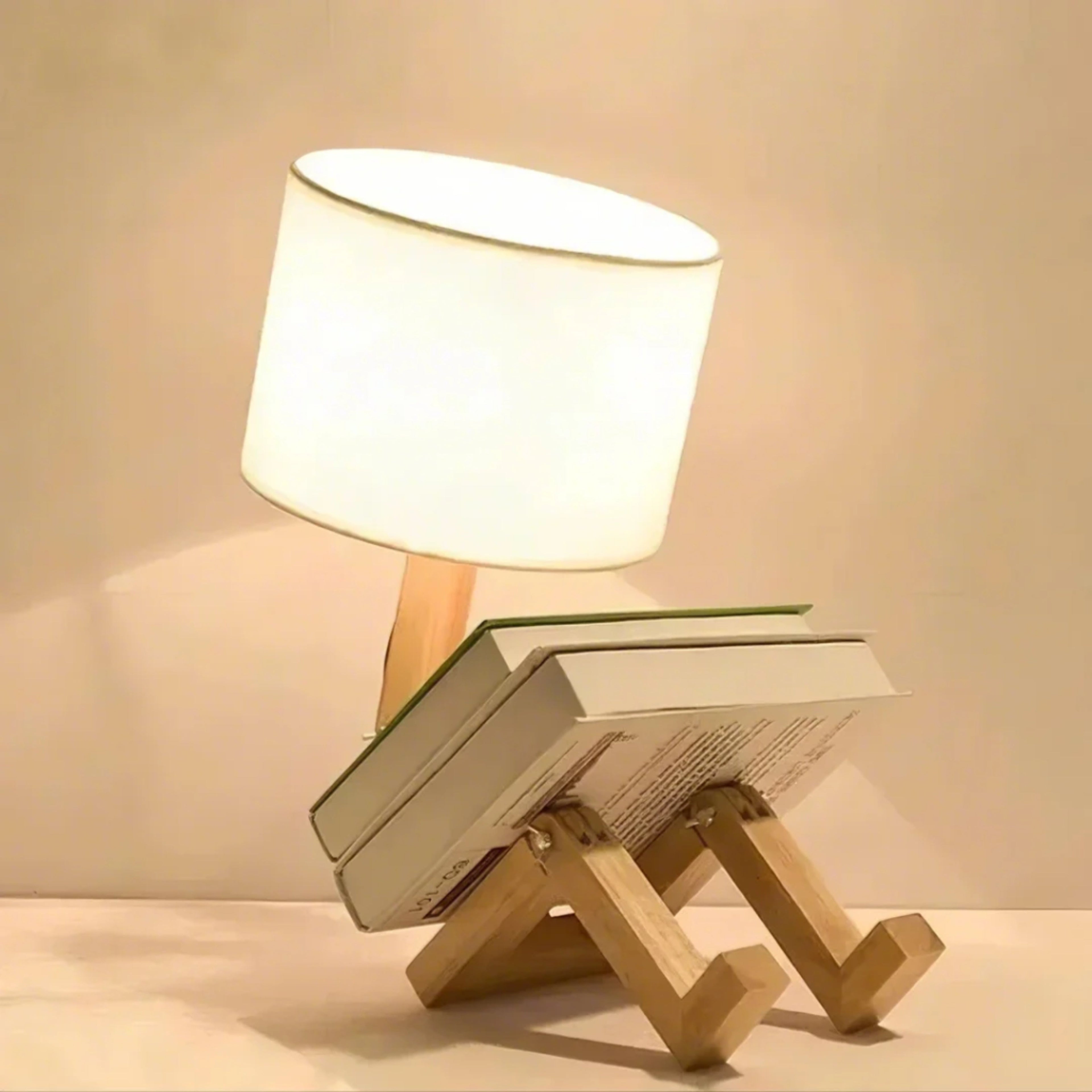 Lampe de table en bois – Lampe de table créative avec pieds réglables et lumière chaude Ma boutique