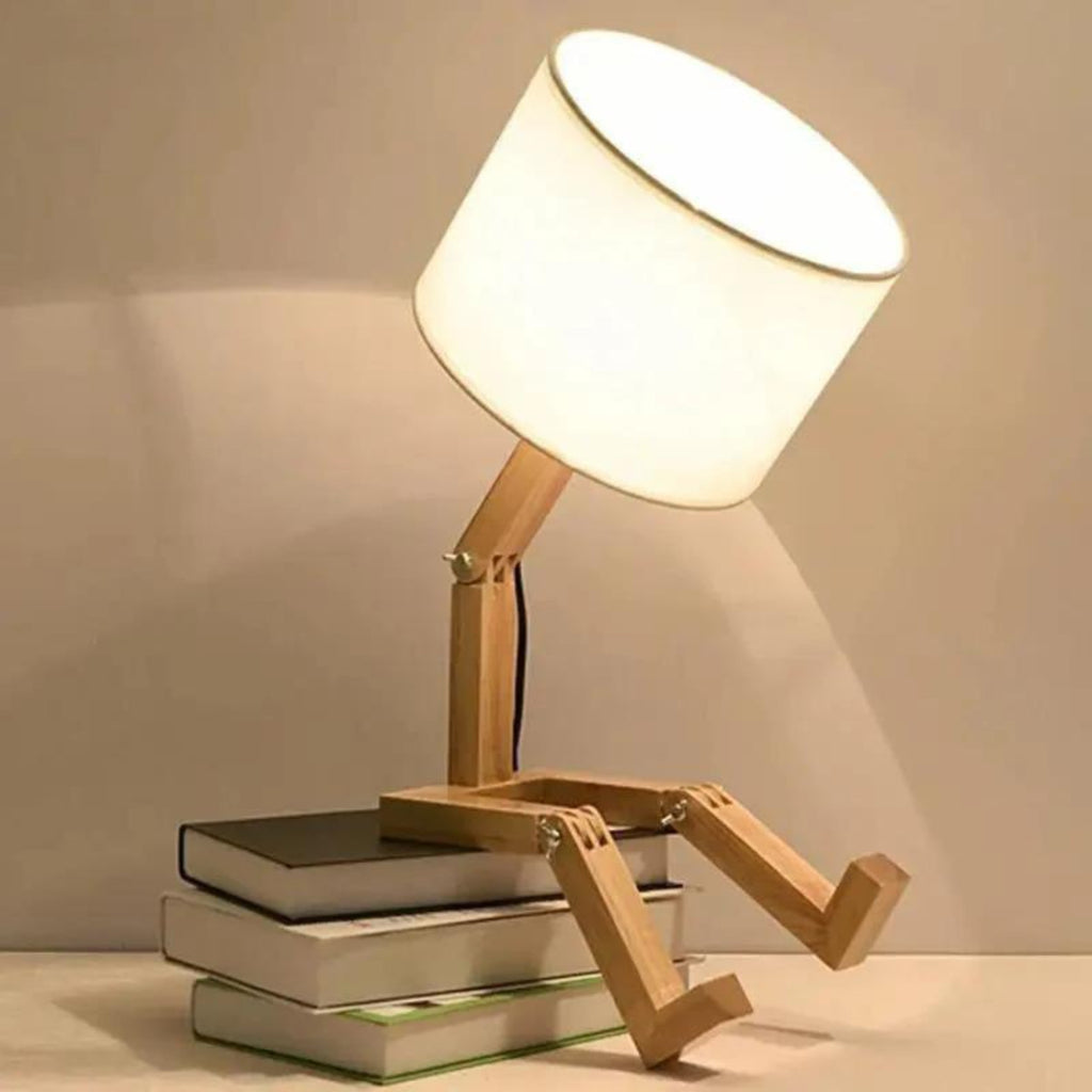 Lampe de table en bois – Lampe de table créative avec pieds réglables et lumière chaude Ma boutique
