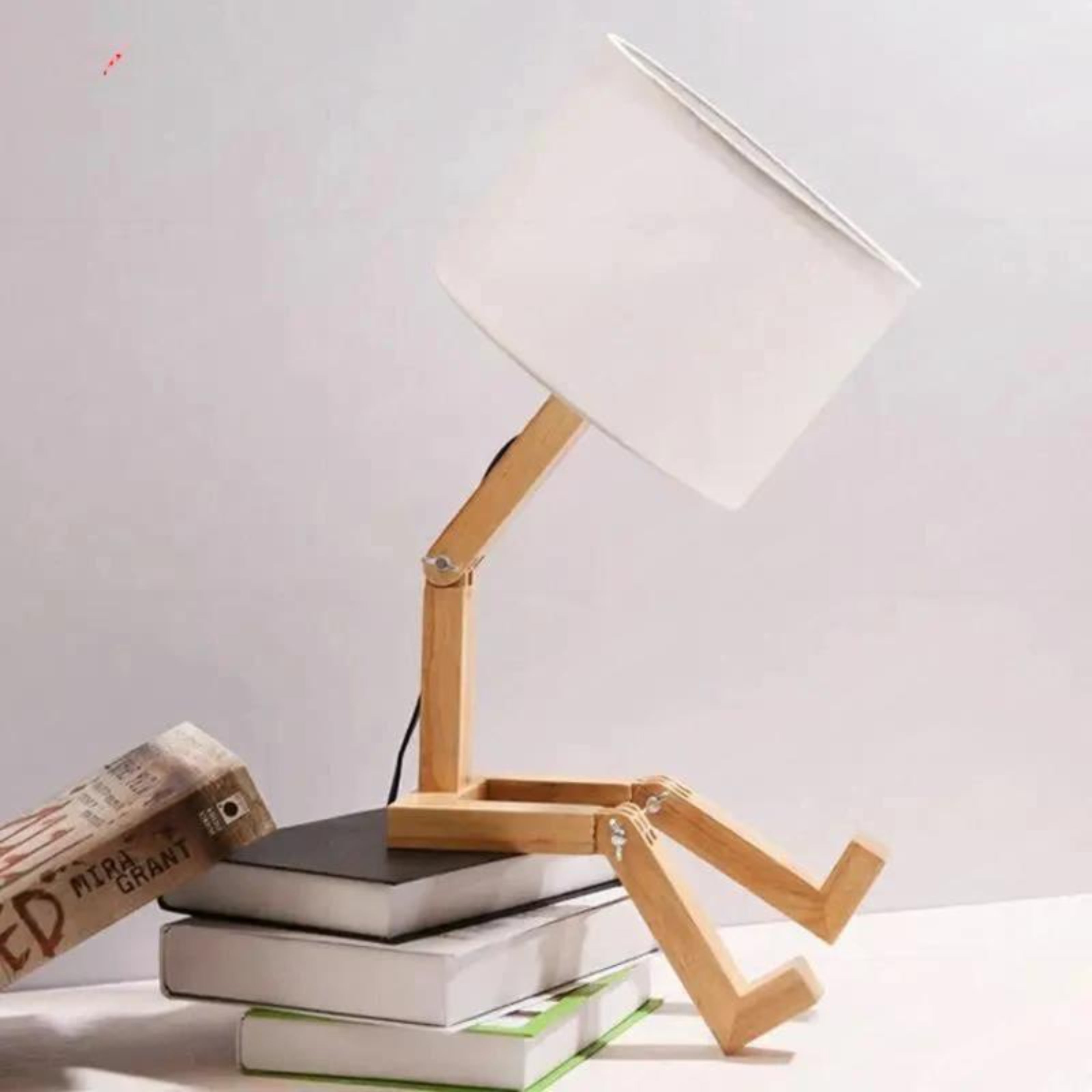 Lampe de table en bois – Lampe de table créative avec pieds réglables et lumière chaude Ma boutique