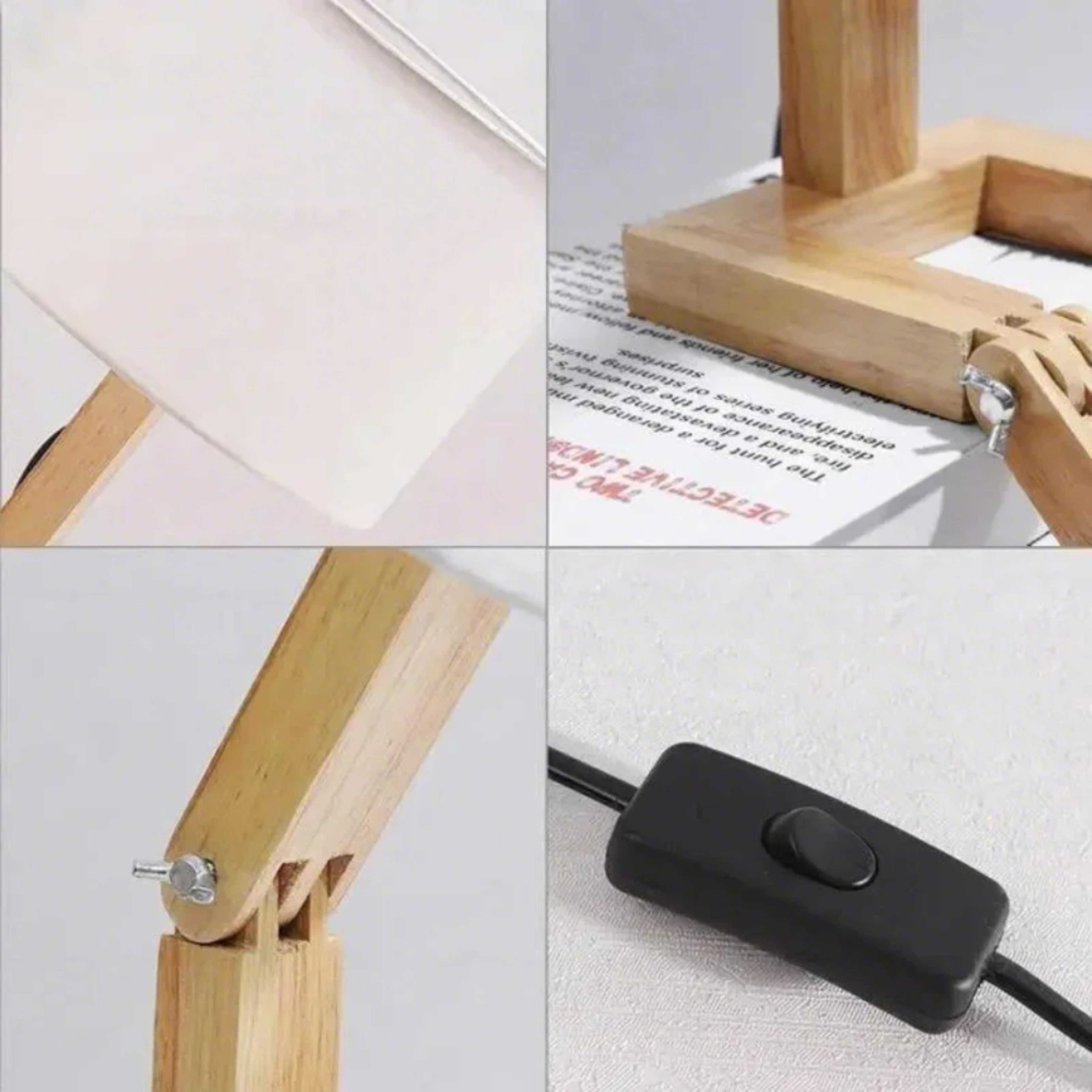 Lampe de table en bois – Lampe de table créative avec pieds réglables et lumière chaude Ma boutique