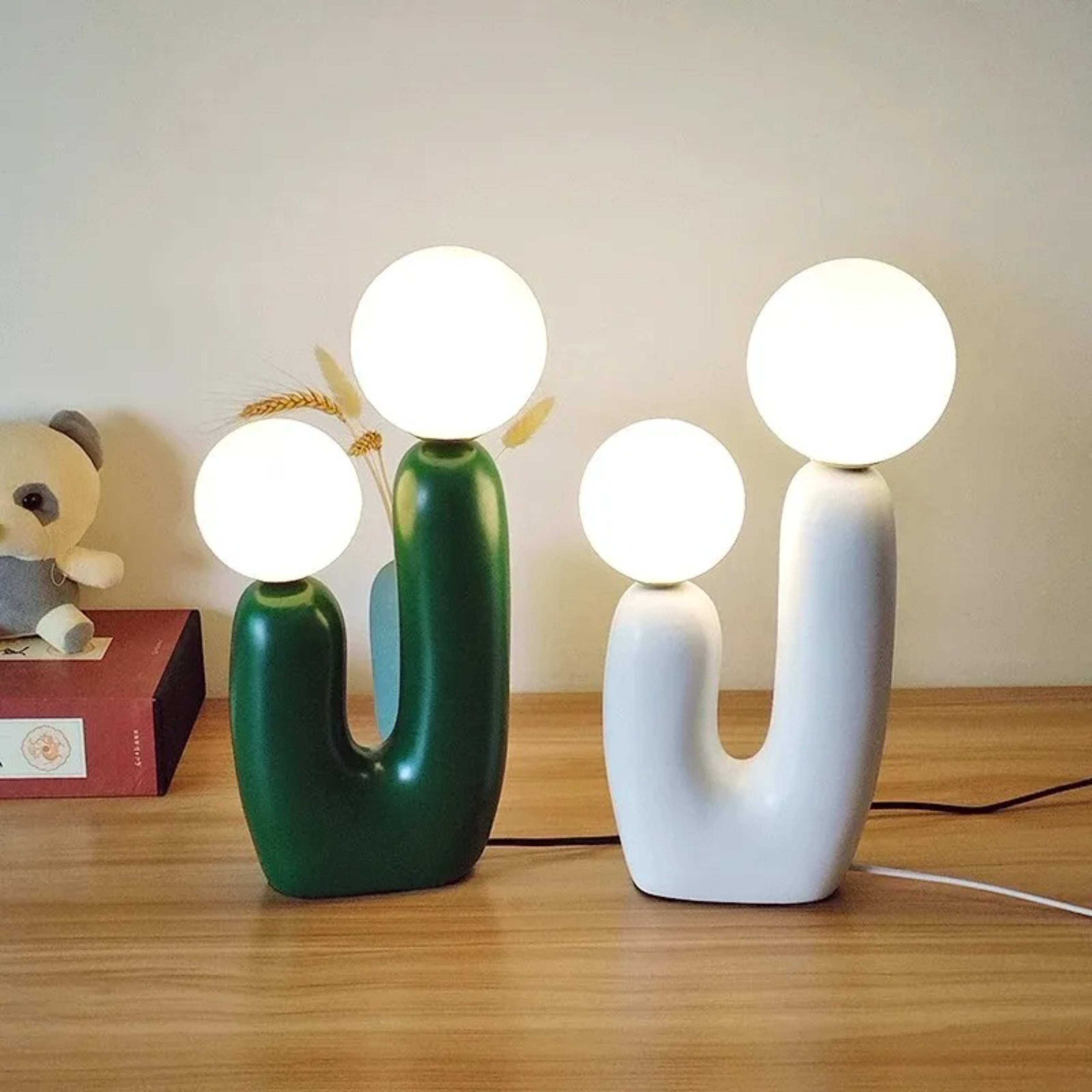 Lampe de table moderne à double globe inspirée des cactus Ma boutique