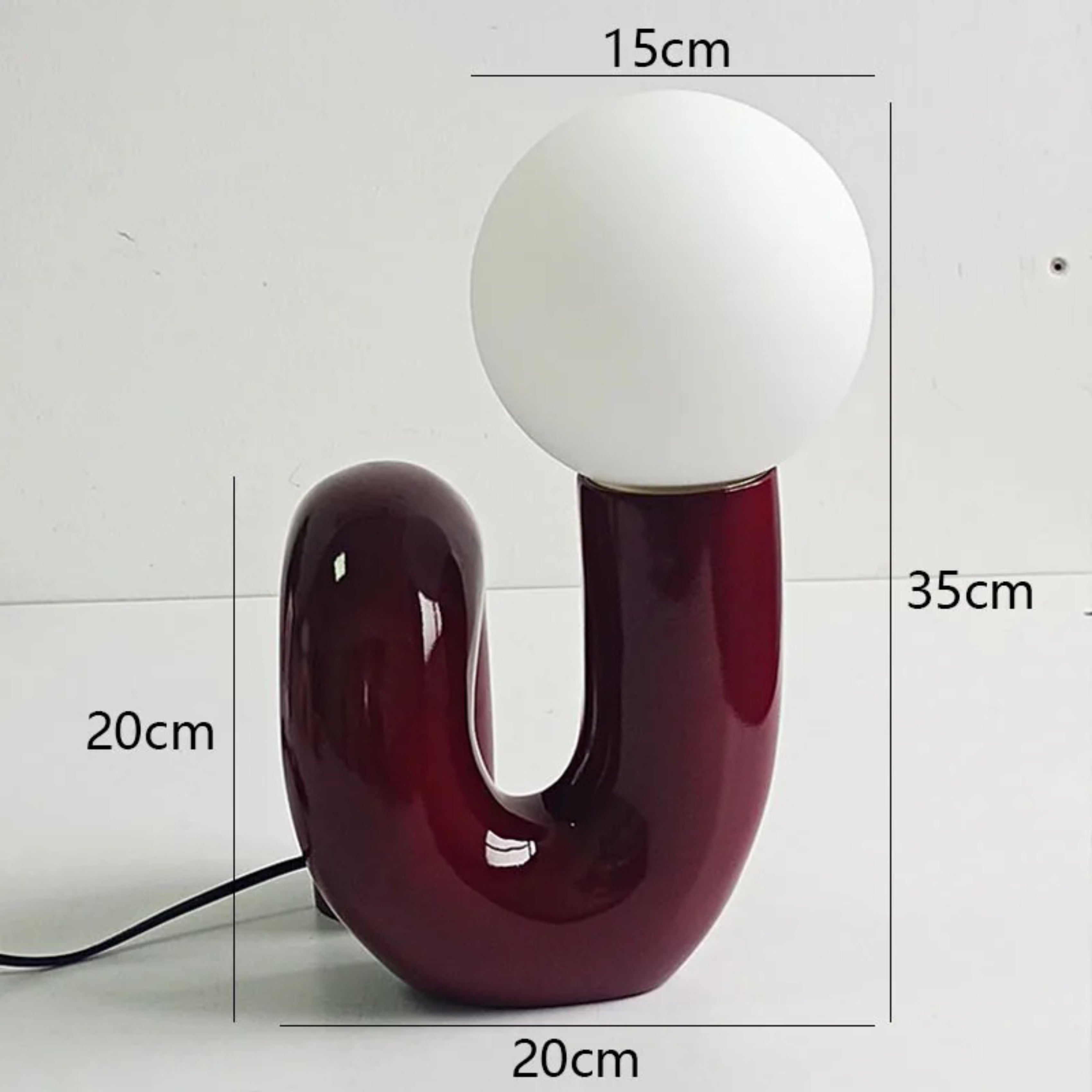 Lampe de table moderne en forme de U avec abat-jour globe Ma boutique