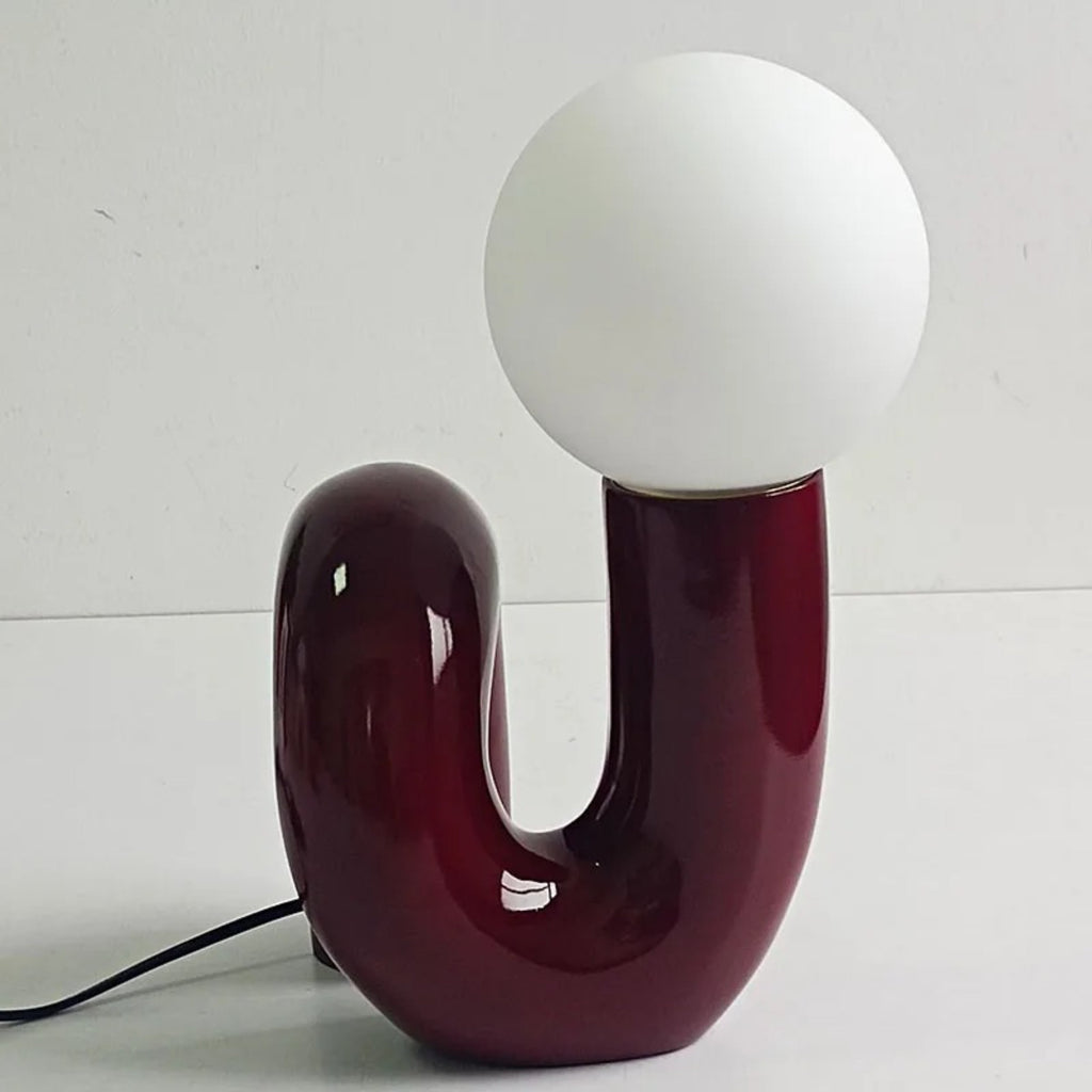 Lampe de table moderne en forme de U avec abat-jour globe Ma boutique