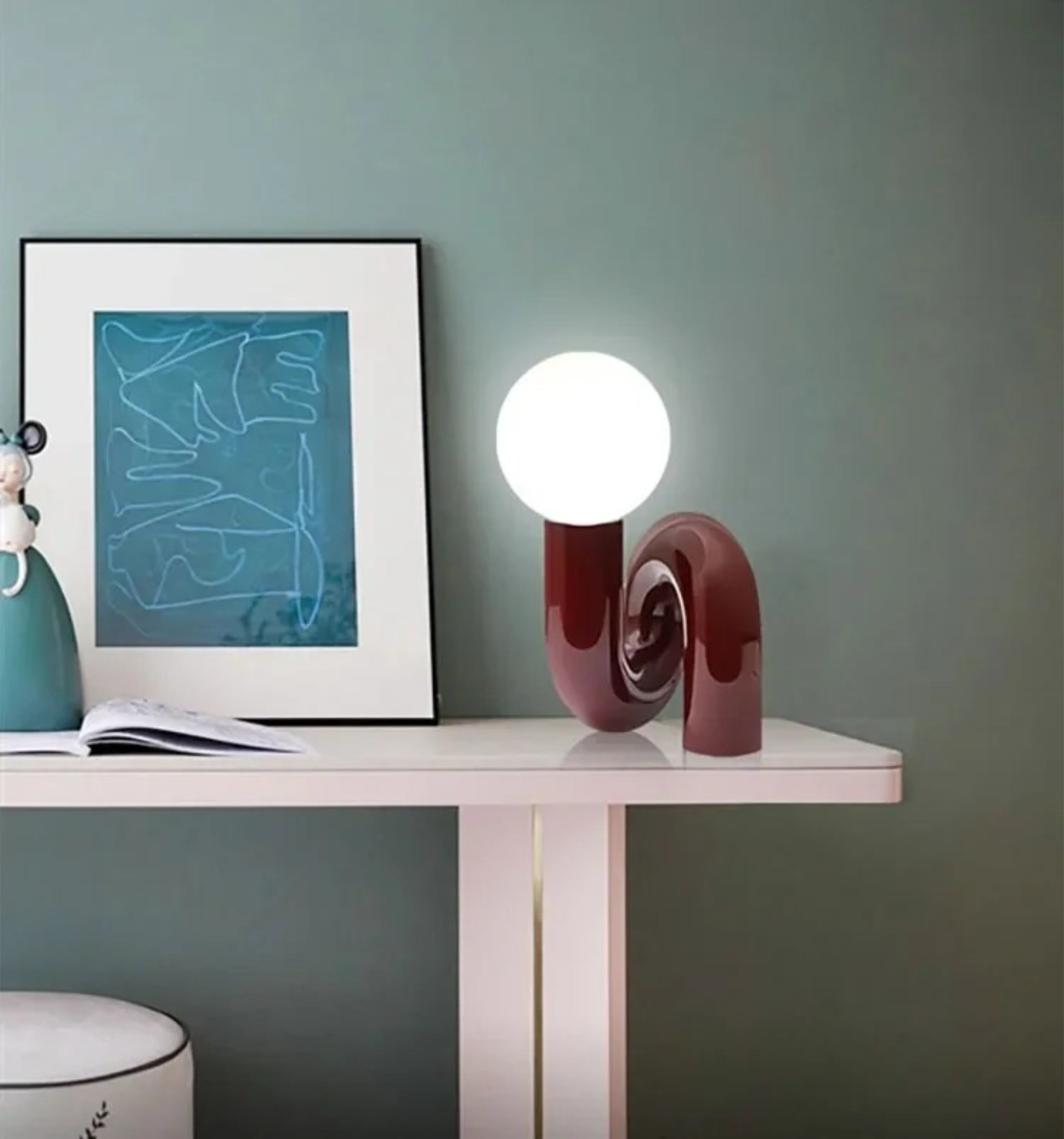 Lampe de table sculpturale moderne CurveGlow Ma boutique