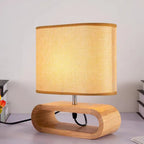 Scandinavian Glow – Lampe de table moderne en bois avec abat-jour en lin Ma boutique