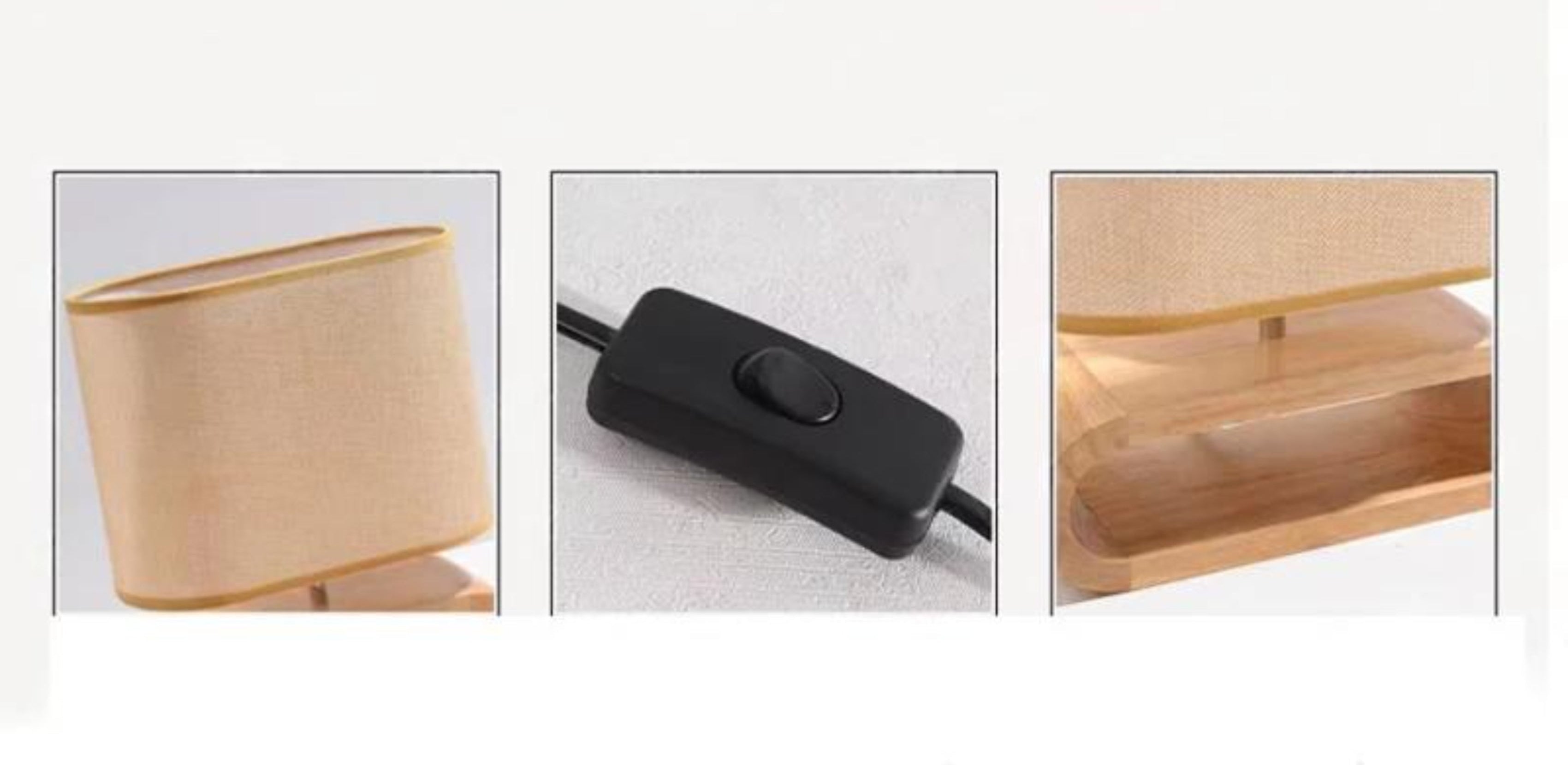 Scandinavian Glow – Lampe de table moderne en bois avec abat-jour en lin Ma boutique